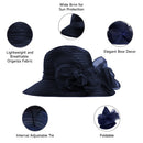 Floral Organza Wide-brim Sun Hat