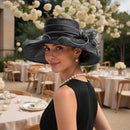 Floral Organza Wide-brim Sun Hat