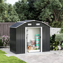 Breeins Large 7.5 x 4 ft Galvanized Steel Acrylic Storage Shed