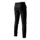 Black Cotton Twill Straight Leg Trousers