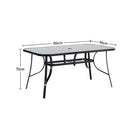 Breeins Outdoor Tempered Glass Garden Table With 6 Rattan Chairs
