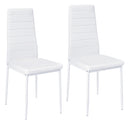 Livingandhome Set of 2 Modern Faux Leather Armless High Back Dining Chairs