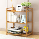 Livingandhome Tiered Bamboo Wood Book Storage Shelf
