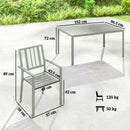 Outsunny 7 Pieces Garden Furniture Set With Stackable Chairs, Light Grey