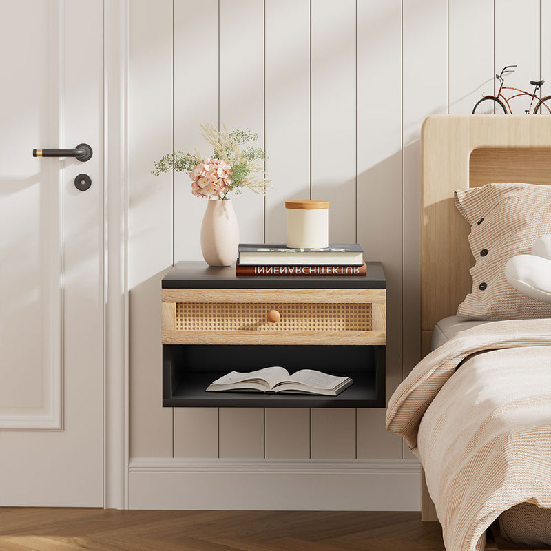 Livingandhome Rustic Floating Bedroom Nightstand