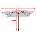 Garden Sanctuary Large Square Canopy Rotating Outdoor Cantilever Parasol
