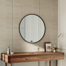 Cottonfy UK Round Bathroom Framed Mirror Wall Hanging