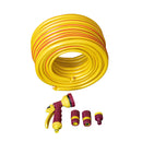 30m Yellow Reinforced Kink Resistant Garden Hose Pipe with Spray Gun Set