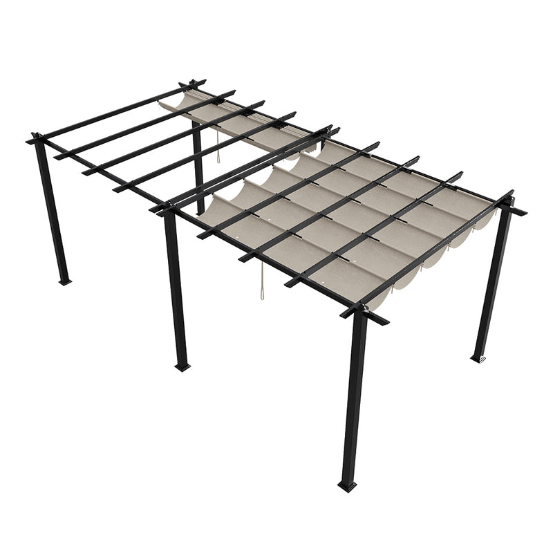 Breeins 10x20ft Aluminium Pergola with Retractable Roof