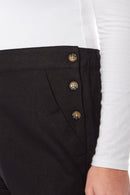 Ladies Linen Shorts - Black