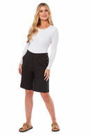 Ladies Linen Shorts - Black