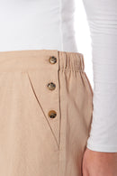 Ladies Linen Shorts - Stone