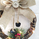 Lifeideas Lighted Snowman with Hat Wreath Front Door Decor