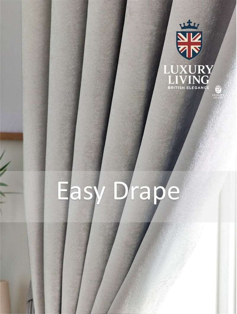 Chenille Blackout Ring Top Curtains Silver