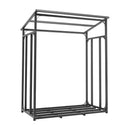 Breeins Metal Tube Firewood Rack With Roof
