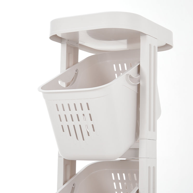Lifeideas 4-Tier Storage Rack Laundry Basket with Wheels