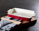 From Scratch Red Stoneware Rectangular Baking Dish