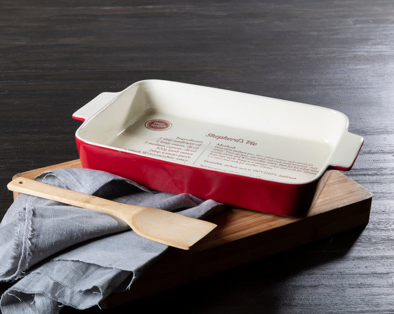 From Scratch Red Stoneware Rectangular Baking Dish
