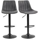 HOMCOM Bar Stools Set Of 2 Adjustable Swivel Bar Chairs With Backrest