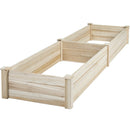 Livingandhome Solid Wood Raised Garden Bed with 2 Compartments