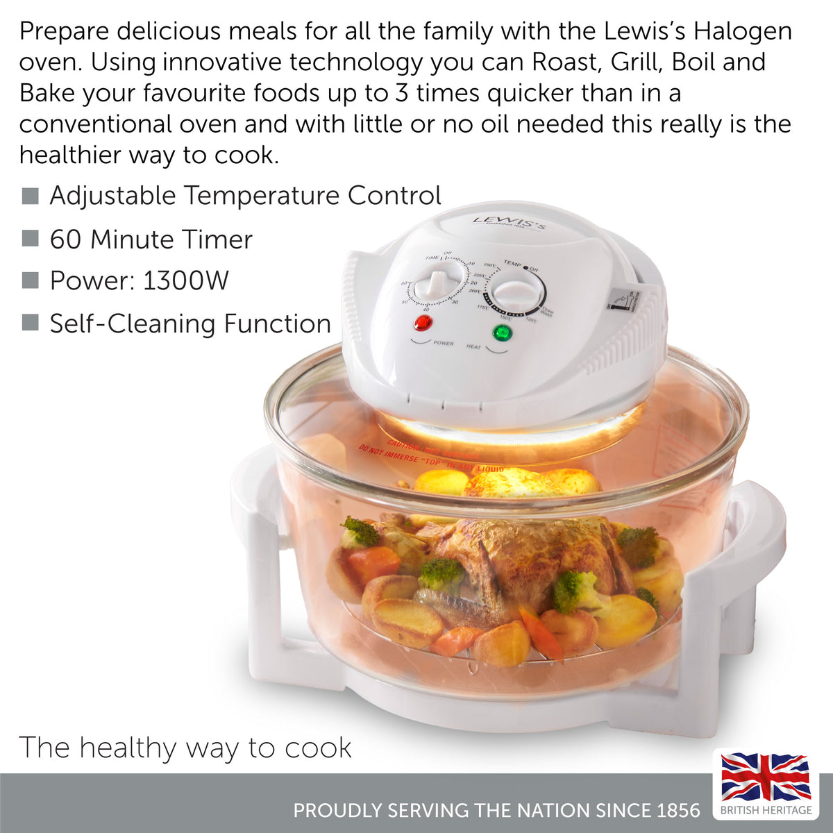 Lewis's 12 Litre Halogen Oven Air Fryer White - Main Image