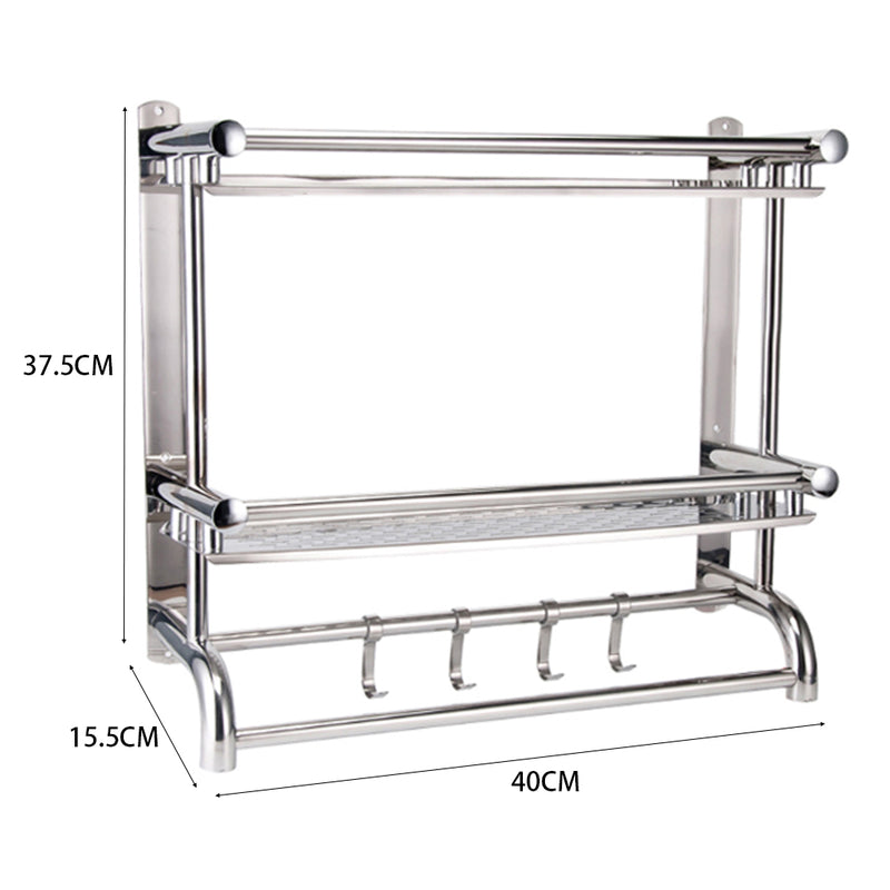 Lifeideas 2-Tier Chrome Bathroom Organiser Shelf