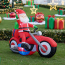 Lifeideas 6FT/1.8M Santa on Motorbike Christmas Inflatable Decoration with LED Lights