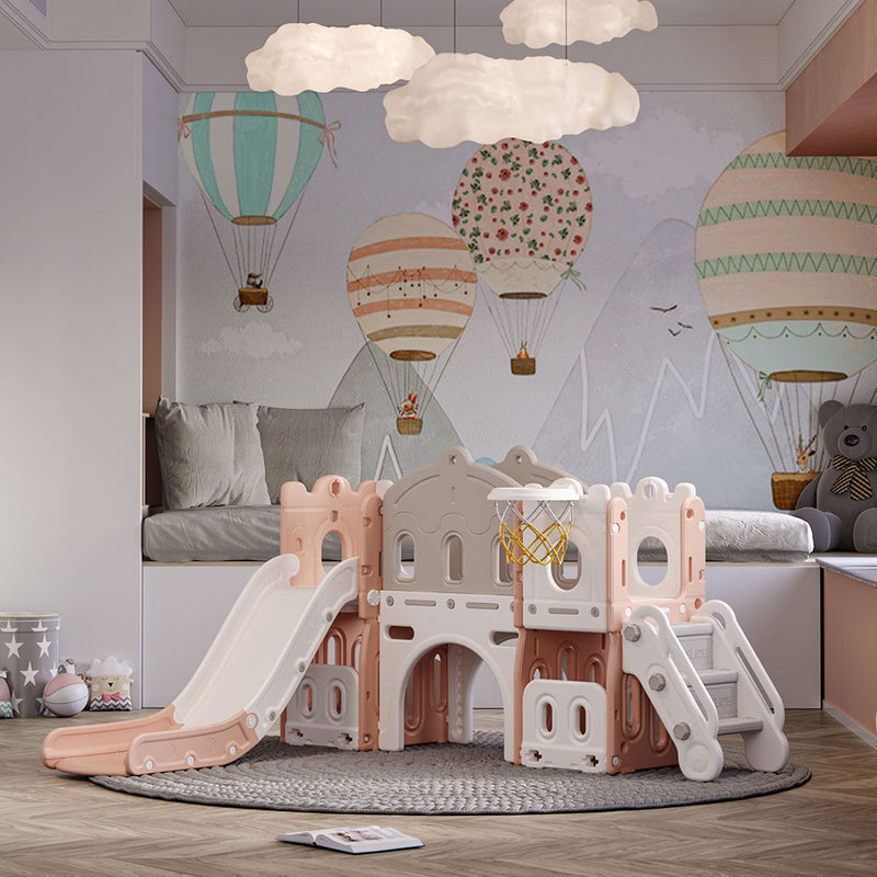 Kidkid Toddler Indoor Playground with Slide and Hoop