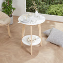 Livingandhome Minimalist Round Wooden Side Table