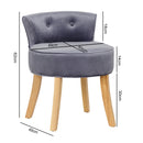 Livingandhome Velvet Soft Seat Low Back Vanity Stool Dressing Table Chair