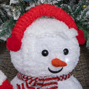 70cm Set of 3 Light up Foldable Cloth Christmas Snowmen with 130 White LEDs