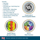 Lewis's 8-in-1 Multi Jug Power Blender with 1L Jug, Bottle, Blending Cup and 4 Drinking Cups