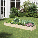 Livingandhome Solid Wood Raised Garden Bed with 2 Compartments