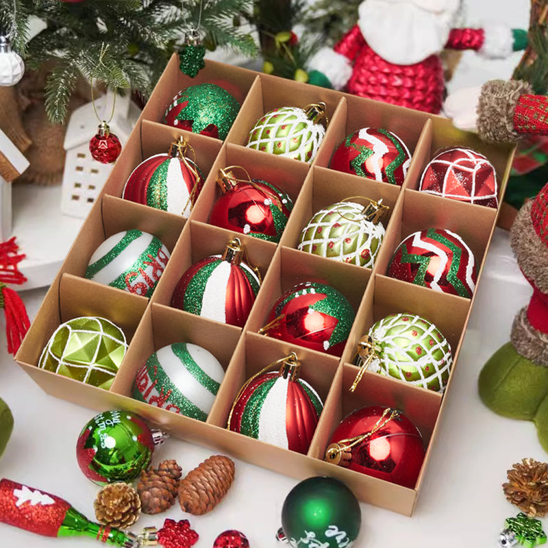 Lifeideas 16Pcs Christmas Hanging Ball Decoration