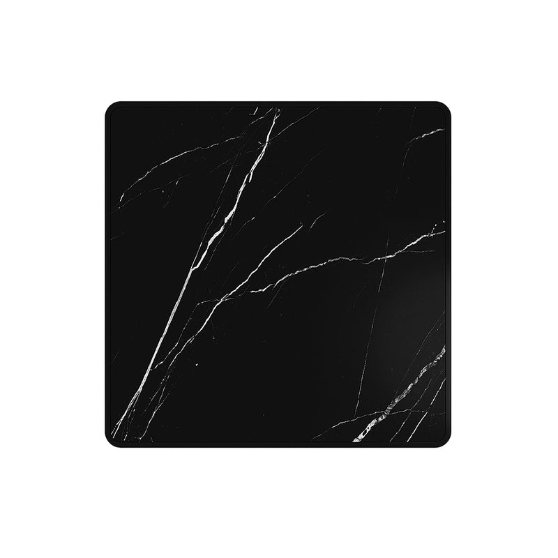 Livingandhome Square 60cm Folding Coffee Table with Marble Effect Top