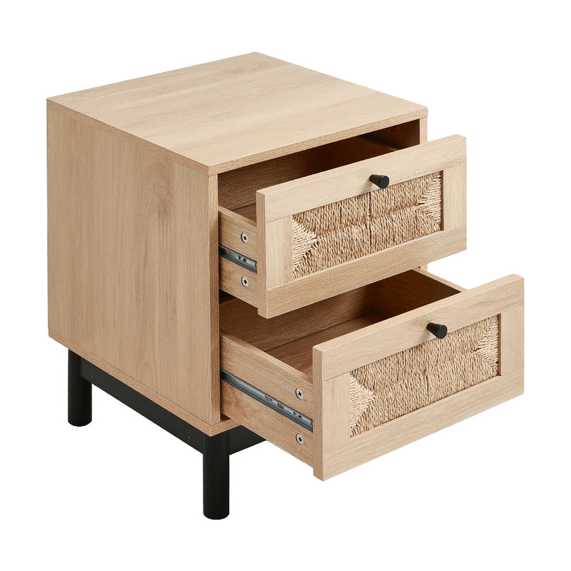 Livingandhome Compact Rectangular Woven Storage Cabinet