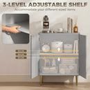 HOMCOM Sideboard Buffet Cabinet with Adjustable Shelf, Grey