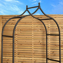 2.4m x 1.1m Black Baroque Steel Garden Flower Rose Arch