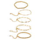 14K Gold Plated Chain Bracelets set