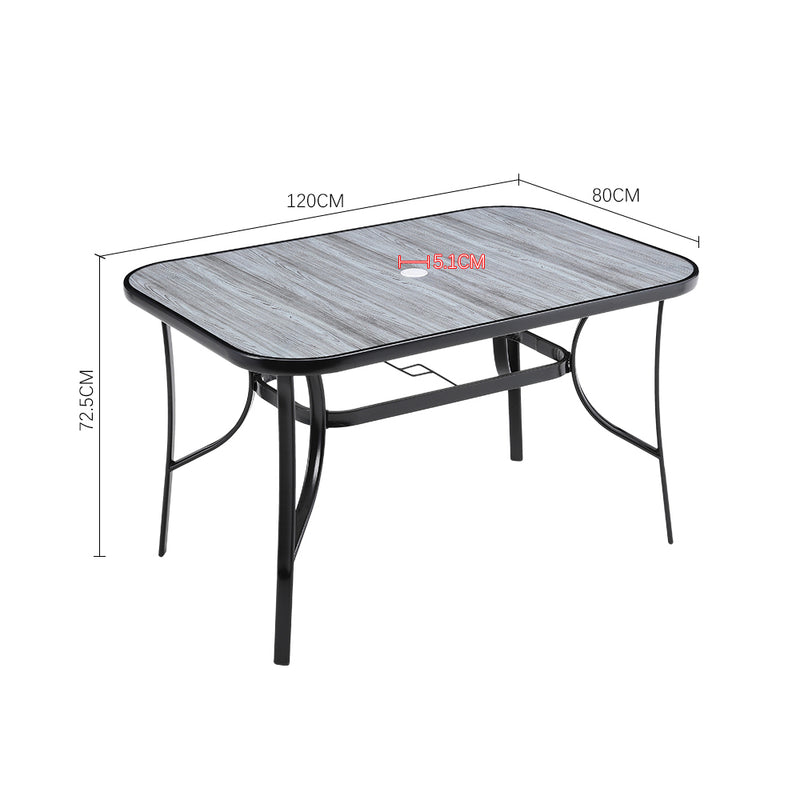 Breeins Garden Tempered Glass Wood Grain Coffee Table