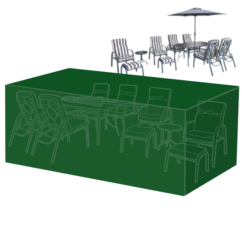 Silver & Stone Outdoor Furniture Cover for 11 Seater Rectangle Furniture Set - Dark Green