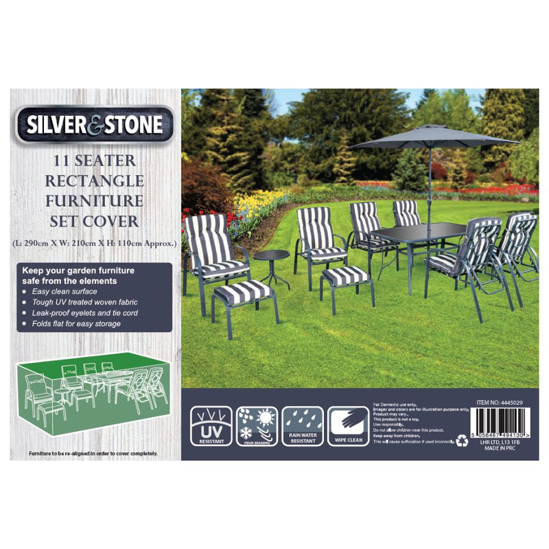 Silver & Stone Outdoor Furniture Cover for 11 Seater Rectangle Furniture Set - Dark Green