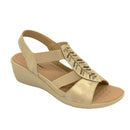Ladies Cushion Walk Sandals  - Gold