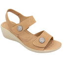 Ladies Cushion Walk Sandals  - Nude