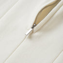 Turn-Down Short-Sleeve Polo Shirt Cream Zip