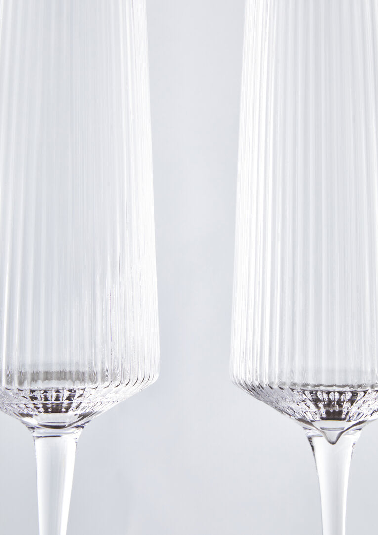 Eldon Set of Four Ribbed Champagne Glasses