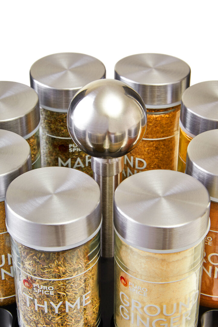 Puro Revolving Spice Rack with 16 Spices and Herbs