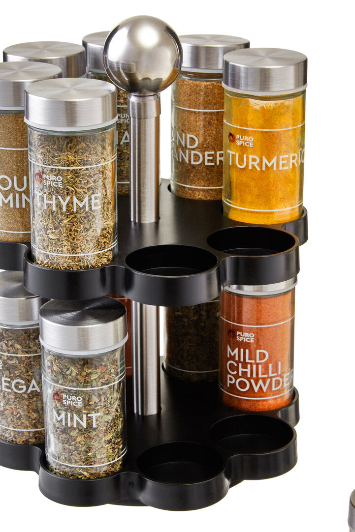 Puro Revolving Spice Rack with 16 Spices and Herbs
