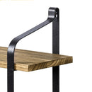Livingandhome 2-Tier Industrial Wall Mounted Metal and Wood Floating Shelf