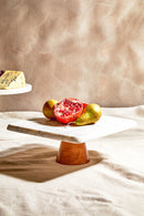 Monzaro White Marble And Acacia Wood Cake Stand